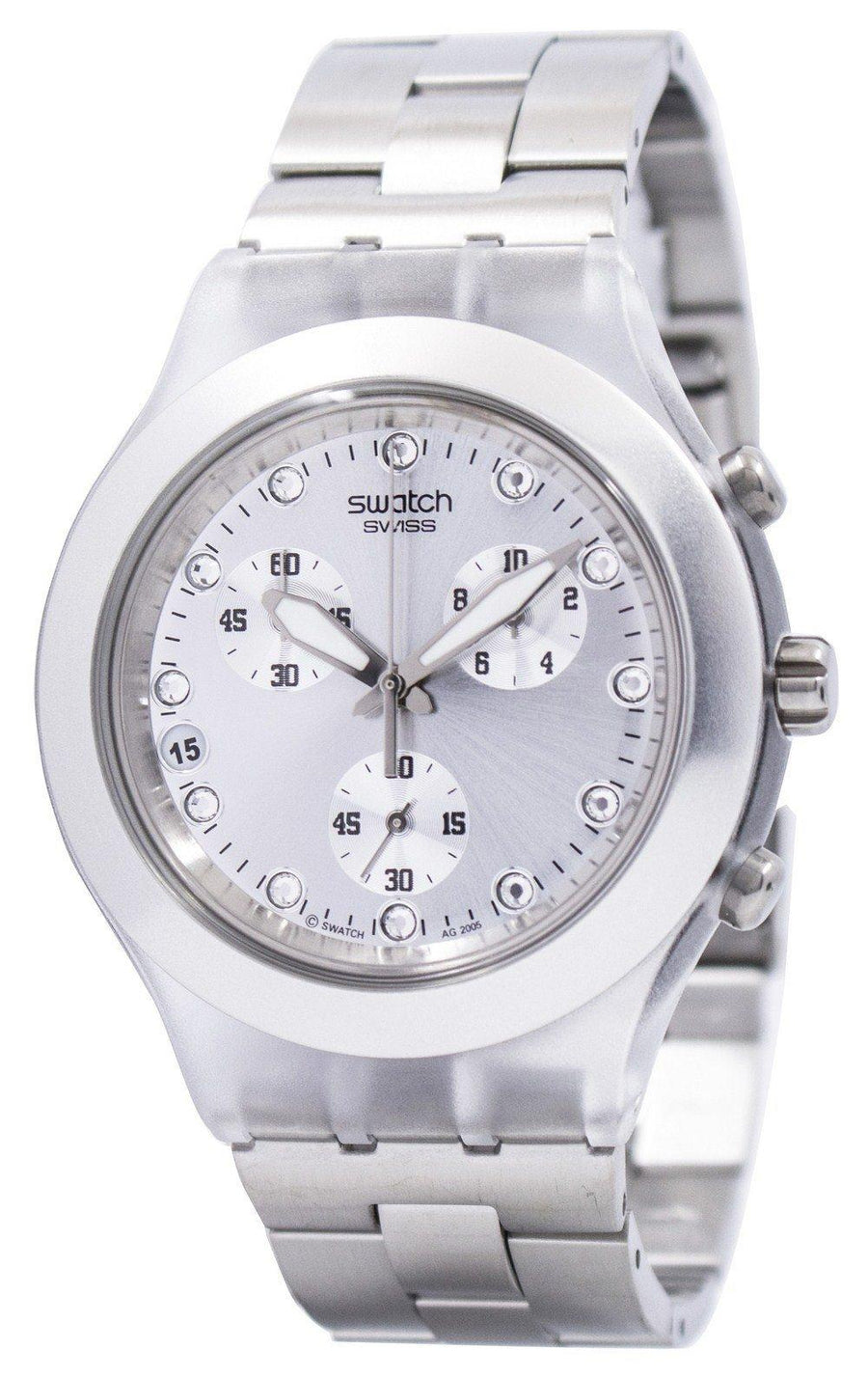 Swatch Irony Diaphane Full-blooded Silver Chronograph Svck4038g Unisex Watch