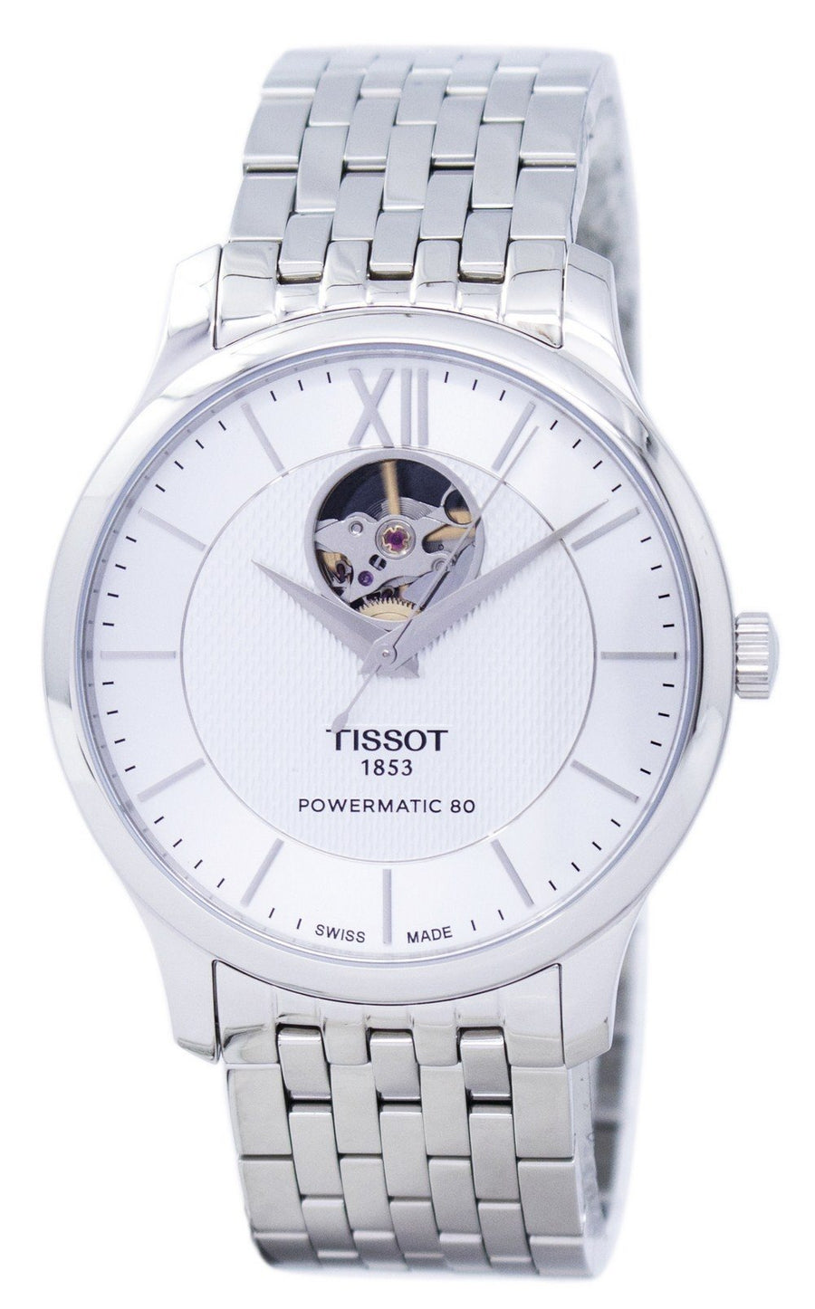 Tissot T-classic Tradition Powermatic 80 Open Heart T063.907.11.038.00 T0639071103800 Men's Watch