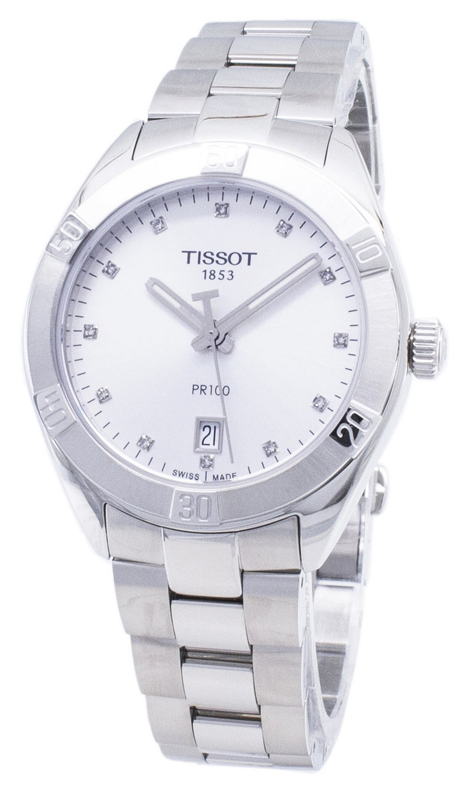 Tissot T-classic Pr 100 Sport T101.910.11.036.00 T1019101103600 Diamond Accents Quartz Women's Watch