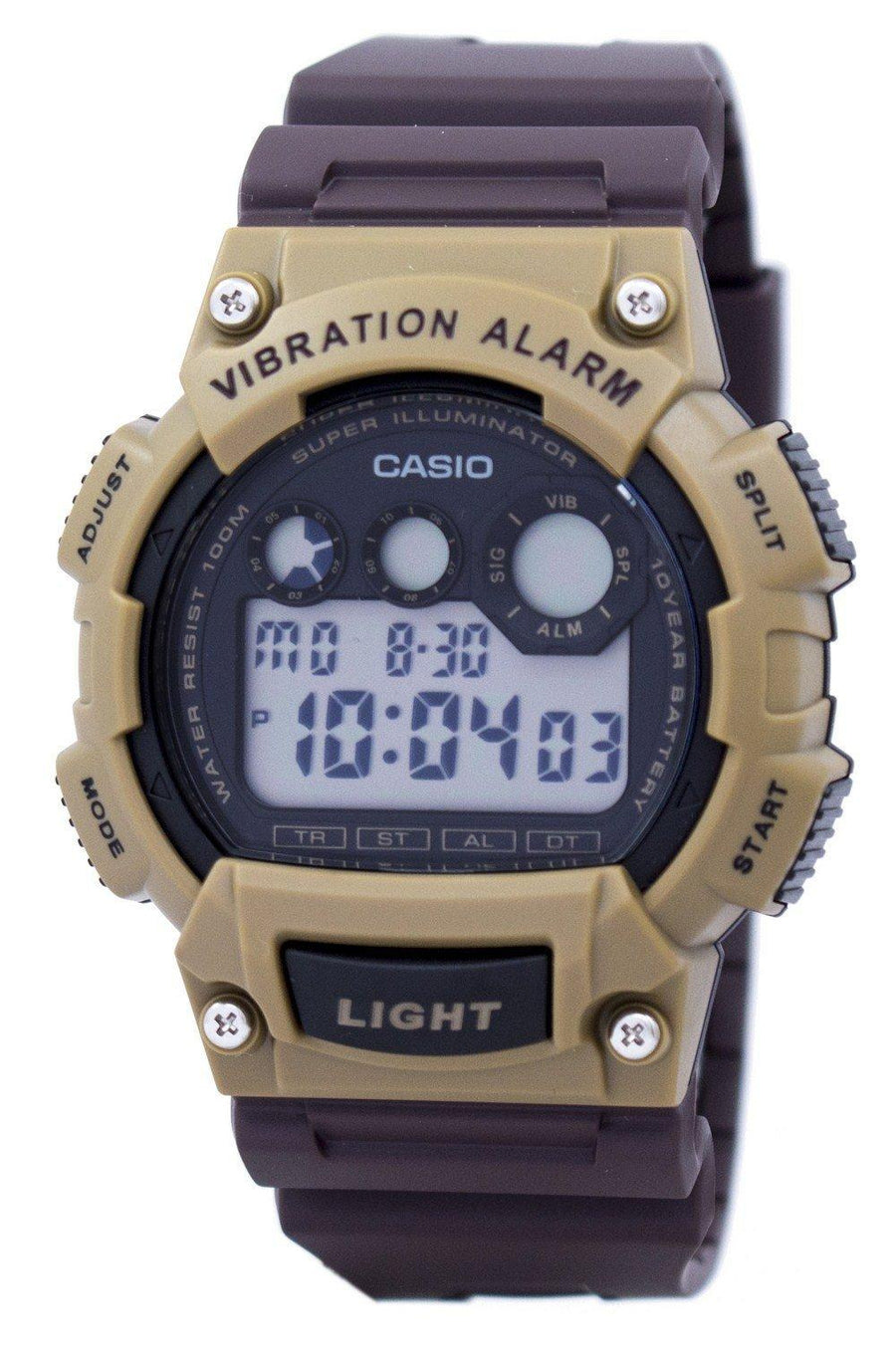 Casio Super Illuminator Vibration Alarm Digital W-735h-5av W735h-5av Men's Watch