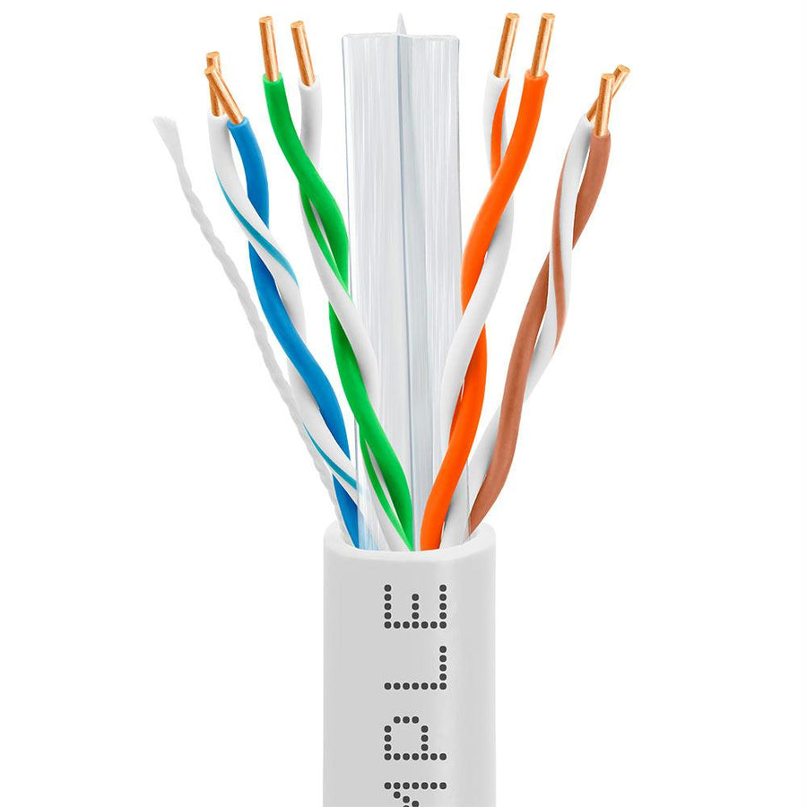 Cmple Cat6 Network (utp), 23awg Bulk Lan Ethernet Cable, Cmr, Support 10 Gbps - 550 Mhz, 1000 Feet, White