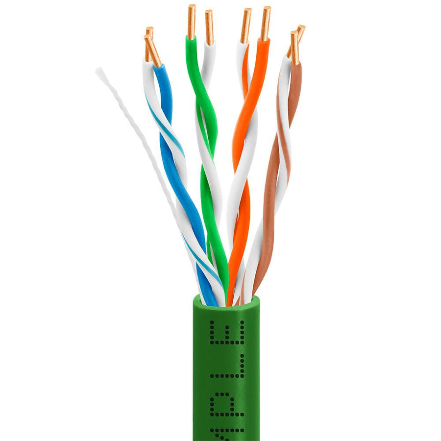 Cmple Cat5e Gigabit Ethernet Cable Network Bulk Unshielded Twisted Pair (utp), Solid 24awg Cmr 350 Mhz, 1000 Feet Green