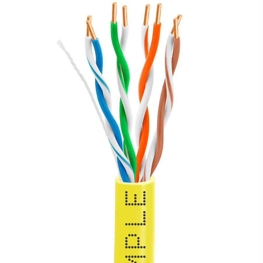 Cmple Cat5e Gigabit Ethernet Cable Network Bulk Unshielded Twisted Pair (utp), Solid 24awg Cmr 350 Mhz, 1000 Feet Yellow