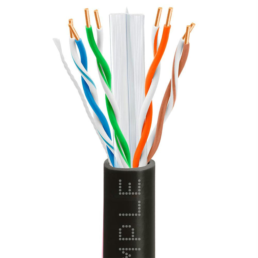 Cmple Cat6 Network (utp), 23awg Bulk Lan Ethernet Cable, Cmr, Support 10 Gbps - 550 Mhz, 1000 Feet, Black