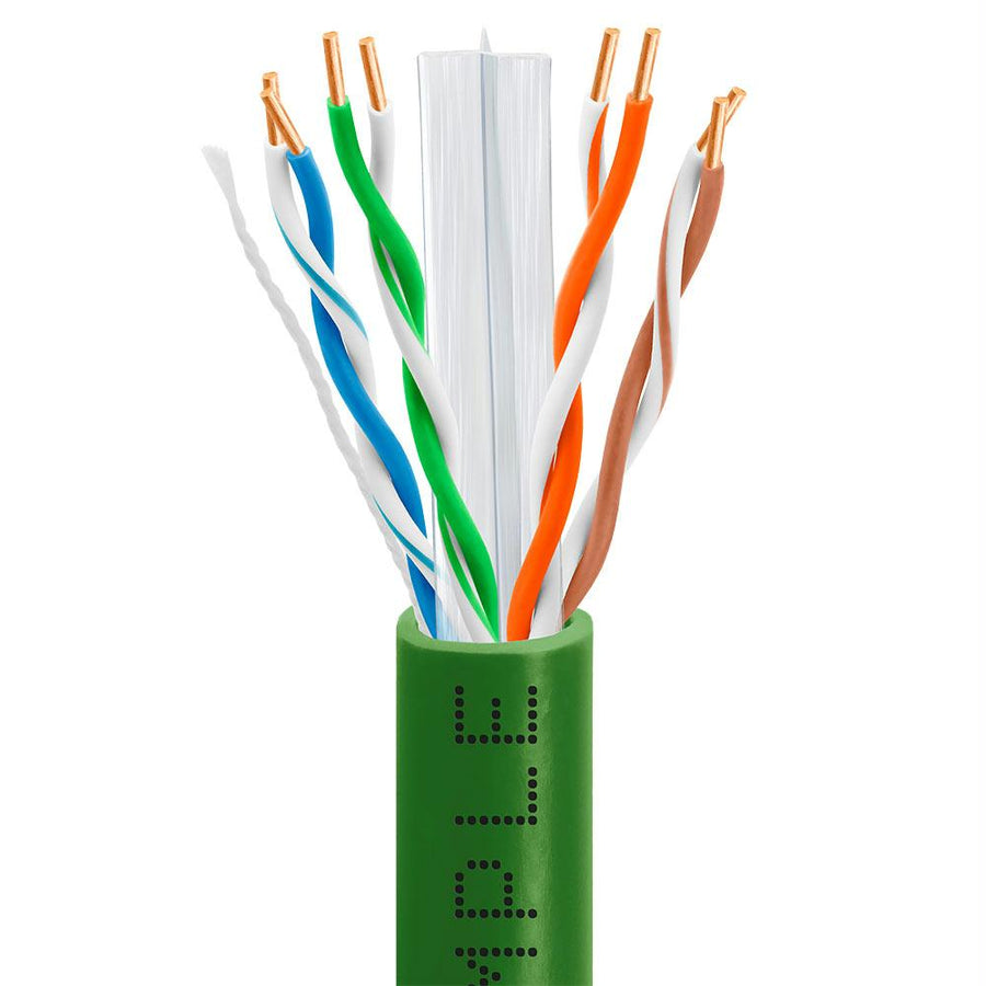 Cmple Cat6 Network (utp), 23awg Bulk Lan Ethernet Cable, Cmr, Support 10 Gbps - 550 Mhz, 1000 Feet, Green