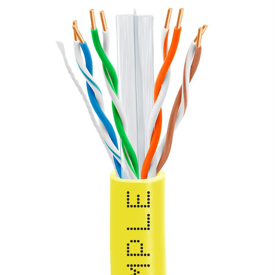 Cmple Cat6 Network (utp), 23awg Bulk Lan Ethernet Cable, Cmr, Support 10 Gbps - 550 Mhz, 1000 Feet, Yellow