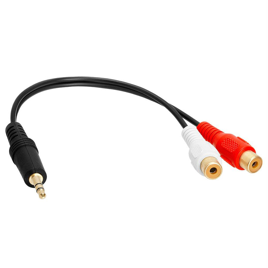 3.5mm Mini Plug To 2 Rca Female Audio Stereo Adapter - 6 Inch