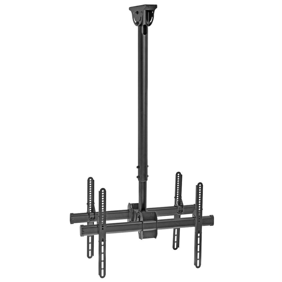 Cmple - Telescopic Back To Back Full Motion Tv Ceiling Mount For Double 37-70 Inches Led/lcd Flat Screen Tvs, Monitors Up To 45kg/99lbs, Adjustable Ceiling Tv Mount For Flat Or Inclined Surfaces - Black