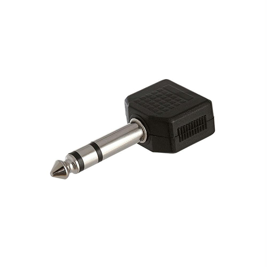 6.35mm Stereo Plug To 2x3.5mm Mono Jack Adapter