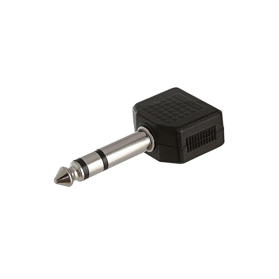 6.35mm Stereo Plug To 2x3.5mm Stereo Jack Adapter