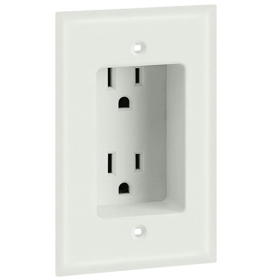 1 Gang Recessed Dual Power Outlet - Ul Listed