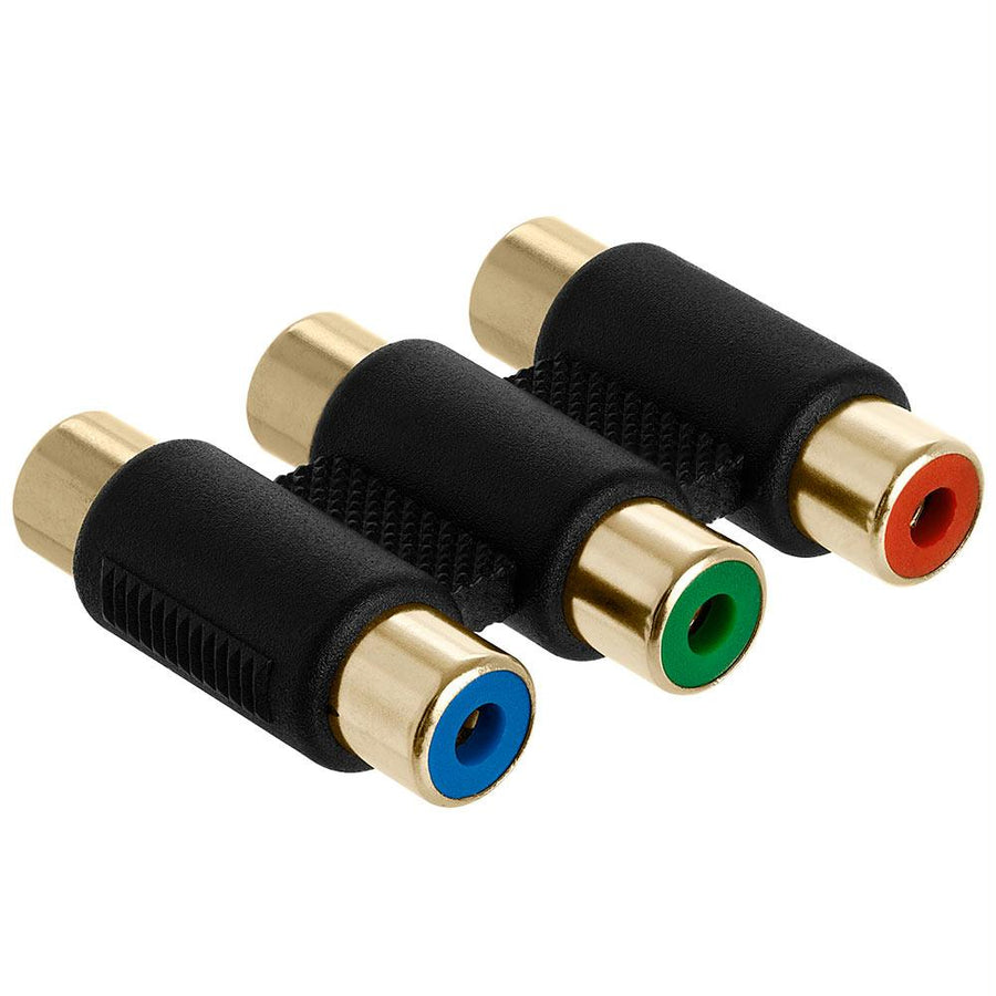 3-rca Jacks To 3-rca Jacks Coupler - Red, Green, Blue