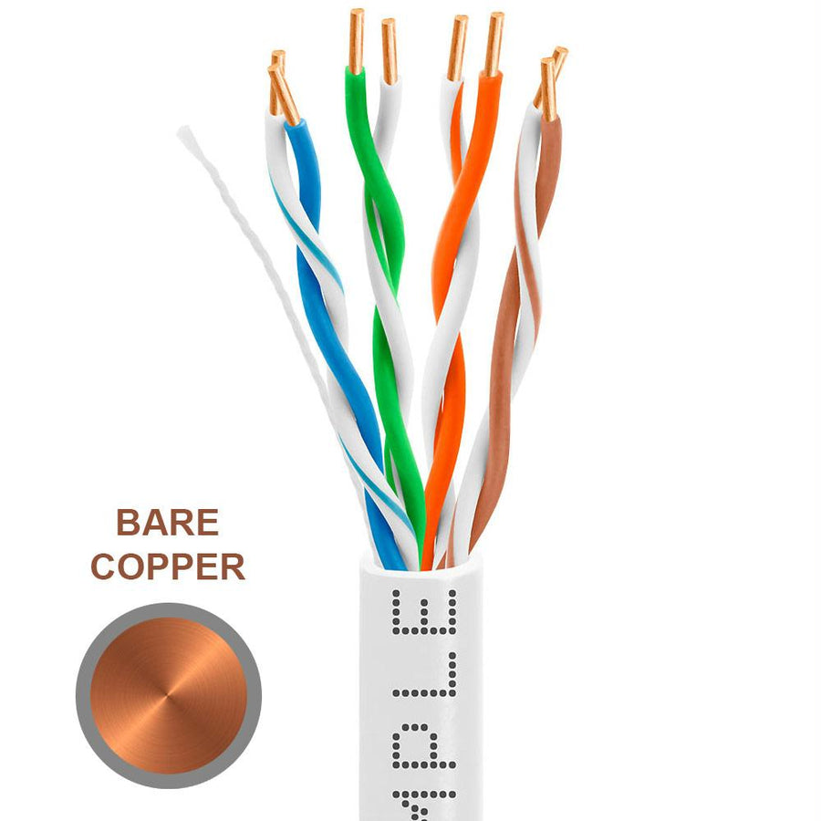 Cat5e Bulk In-wall Cable 24awg Bare Copper 350mhz 1000 Feet White