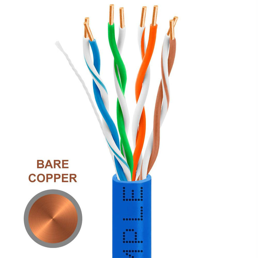 Cat5e Bulk In-wall Cable 24awg Bare Copper 350mhz 1000 Feet Blue