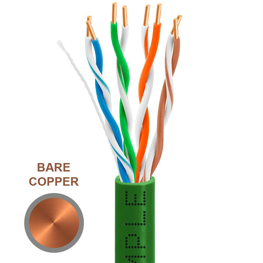 Cat5e Bulk In-wall Cable 24awg Bare Copper 350mhz 1000 Feet Green