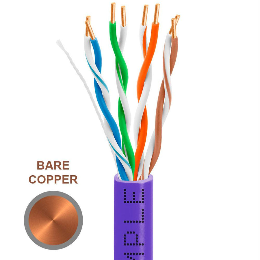 Cat5e Bulk In-wall Cable 24awg Bare Copper 350mhz 1000 Feet Purple