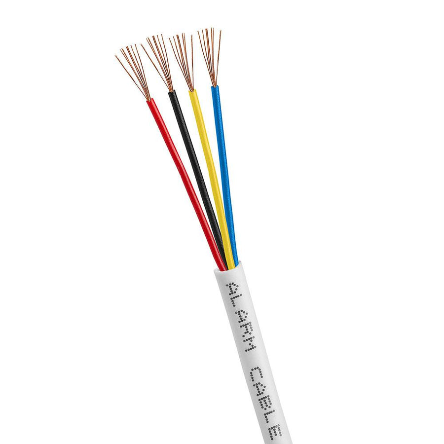 22/4 Gauge Awg Alarm Security Wire Cable Stranded Conductor Unshielded Bulk - 500 Feet White