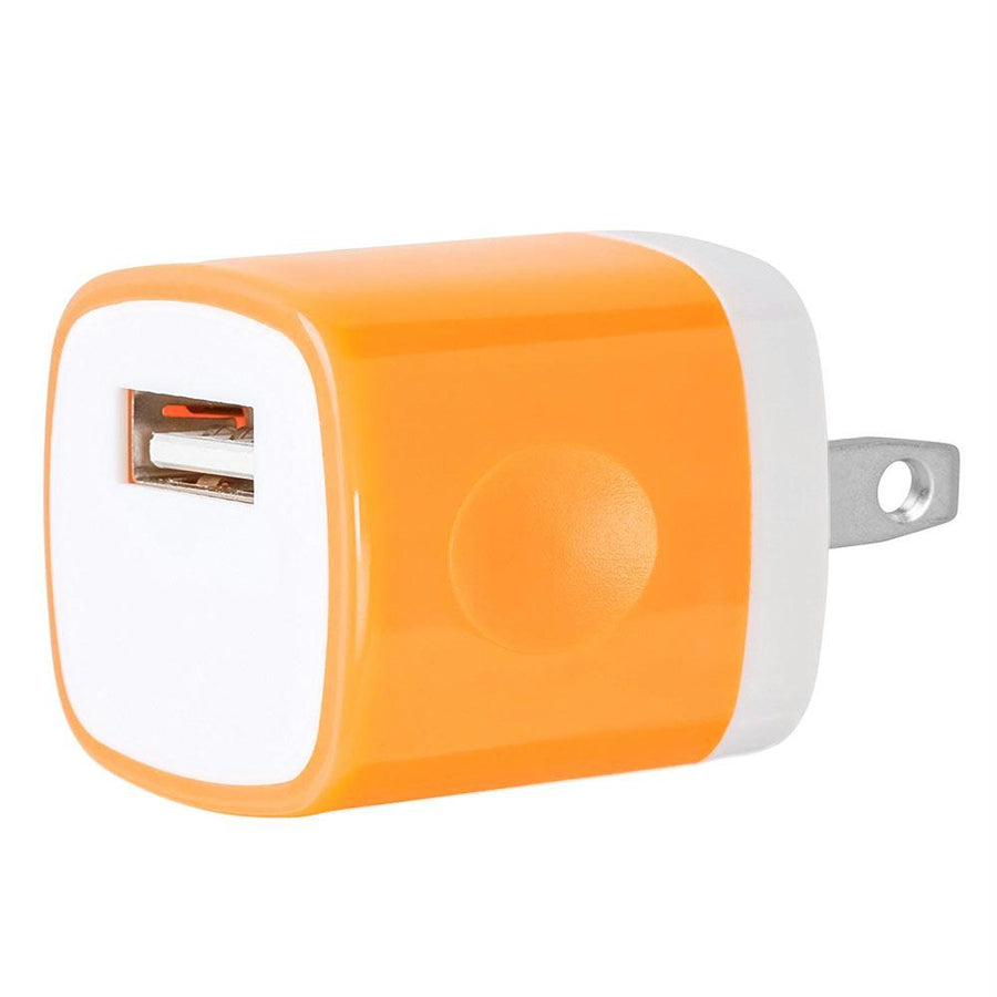 Usb Home Wall Charger Travel Adapter For Ios And Android Mobile Devices, Orange