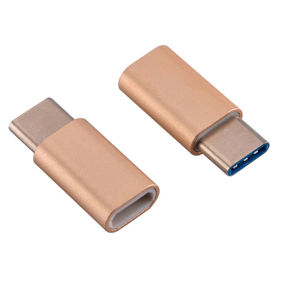 Usb-c Adapter, Usb Type C (male) To Micro Usb (female) Adapter For Data Syncing And Charging, Gold