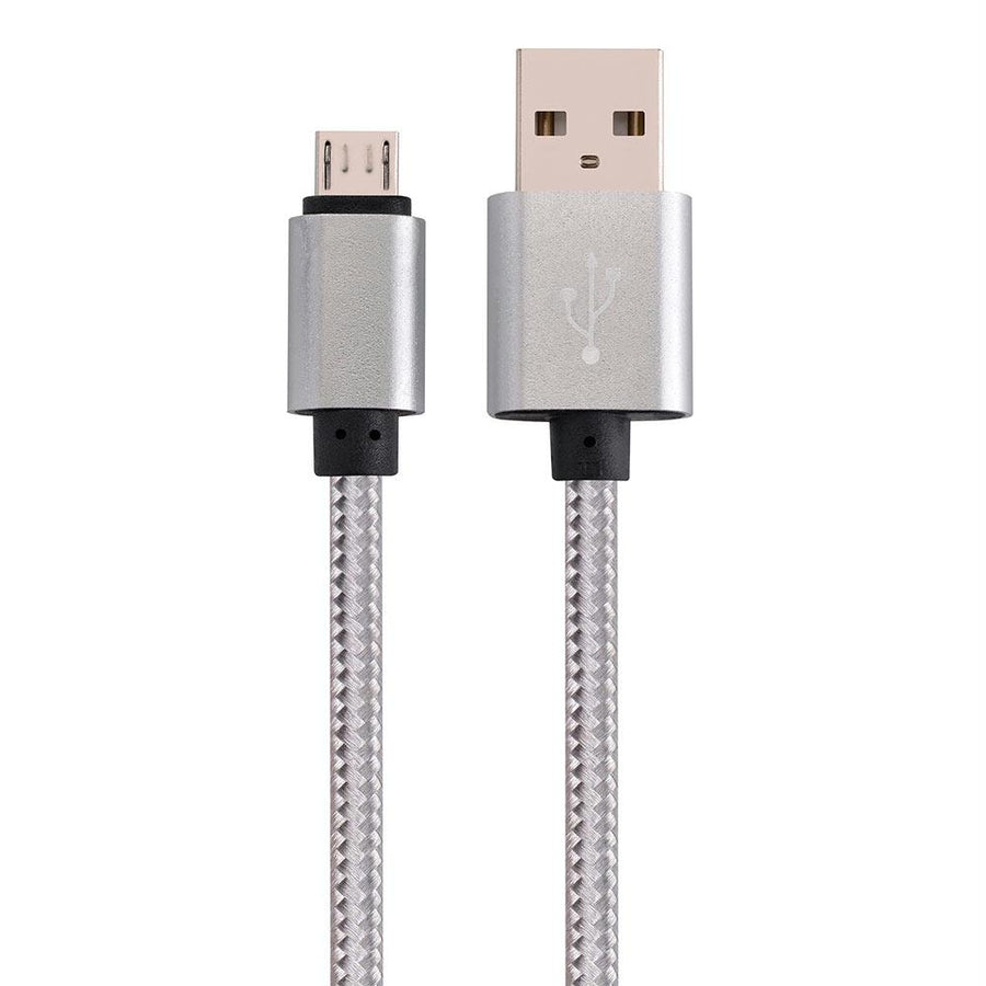 Micro Usb To Usb Braided Data Charging Cable - 3 Feet, Space Gray