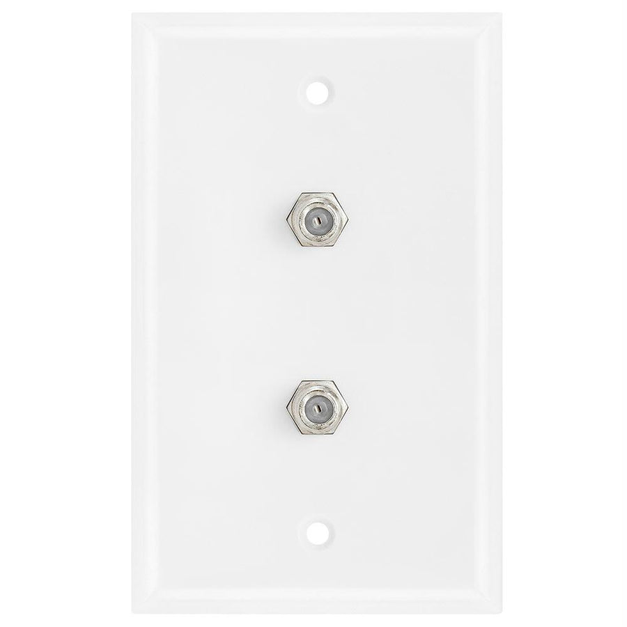 Dual Coaxial F-connector Wall Plates For Cable Tv, Satellite