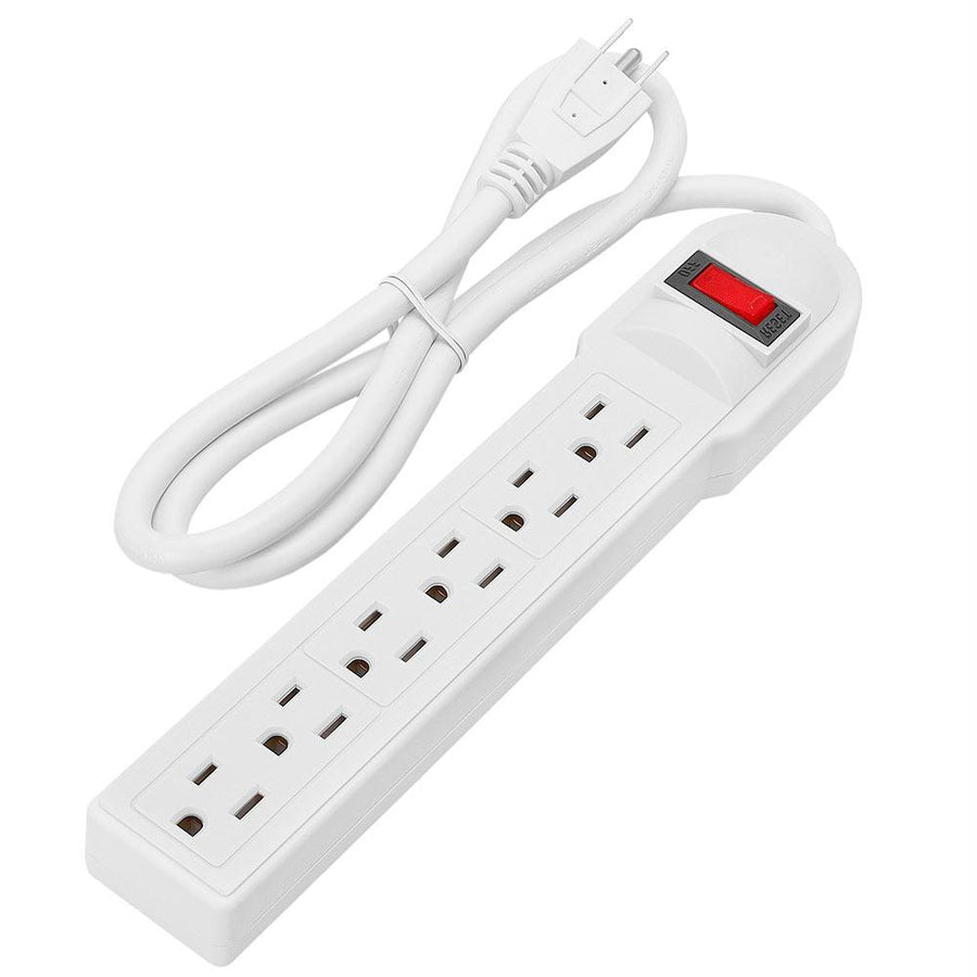 6-outlet Power Strip With 3ft Heavy-duty Power Cord