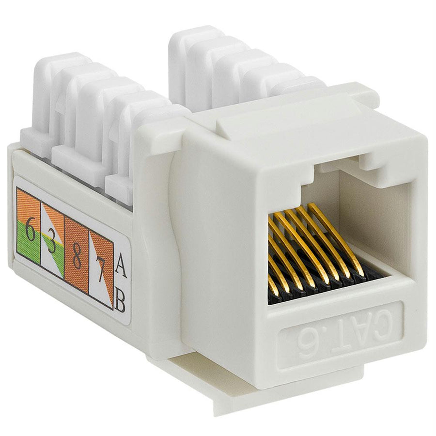 Cat6 Punch Down Keystone Jack - White