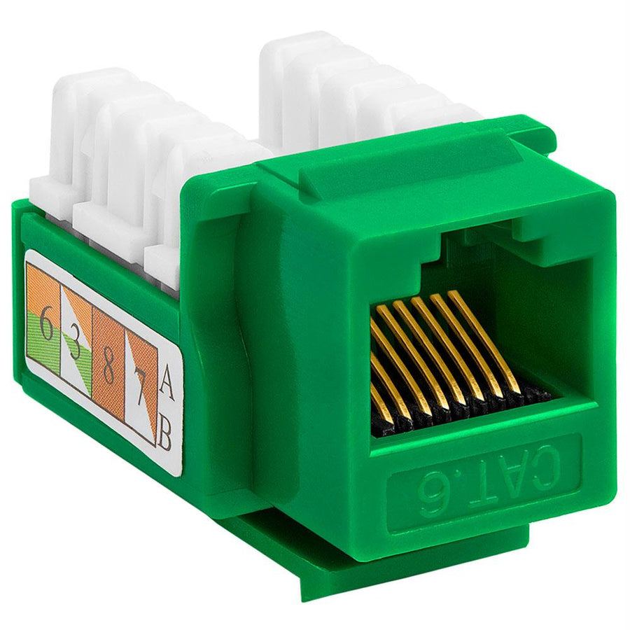 Cat6 Punch Down Keystone Jack - Green