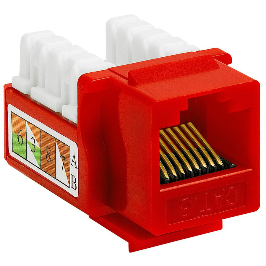 Cat6 Punch Down Keystone Jack - Red