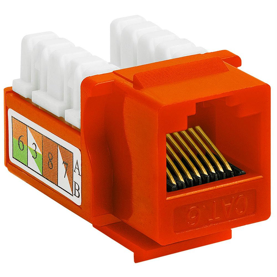 Cat6 Punch Down Keystone Jack - Orange