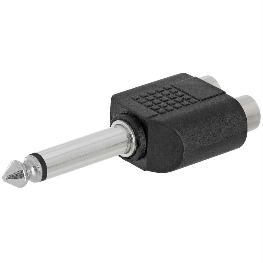 6.35mm Mono Plug To 2xrca Jack Adapter - Straight