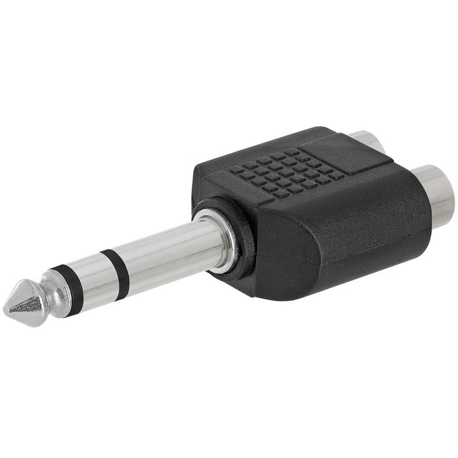 6.35mm Stereo Plug To 2xrca Jack Adapter - Straight