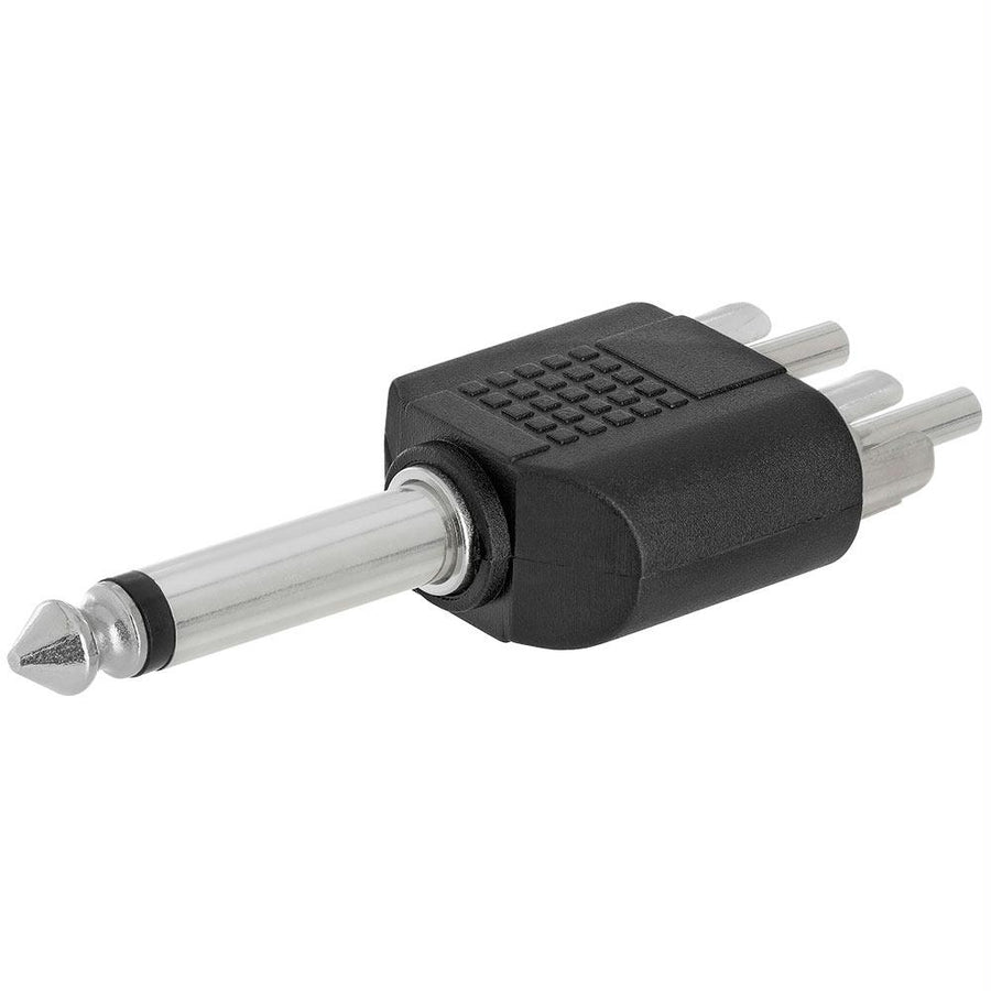 6.35mm Mono Plug To 2xrca Plug Adapter - Straight