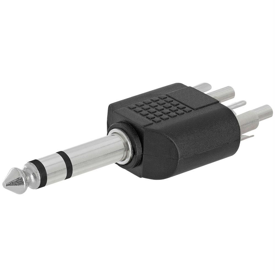 6.35mm Stereo Plug To 2xrca Plug Adapter - Straight