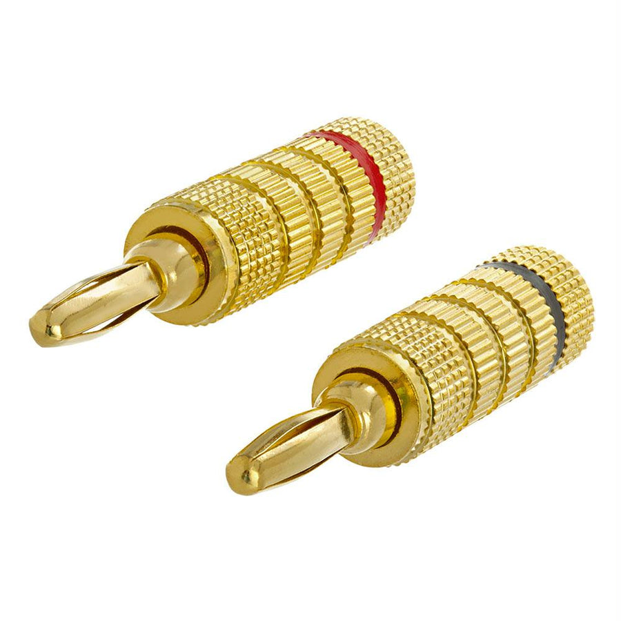 High-quality Speaker Banana Plugs - Open Screw Type, 1 Pair