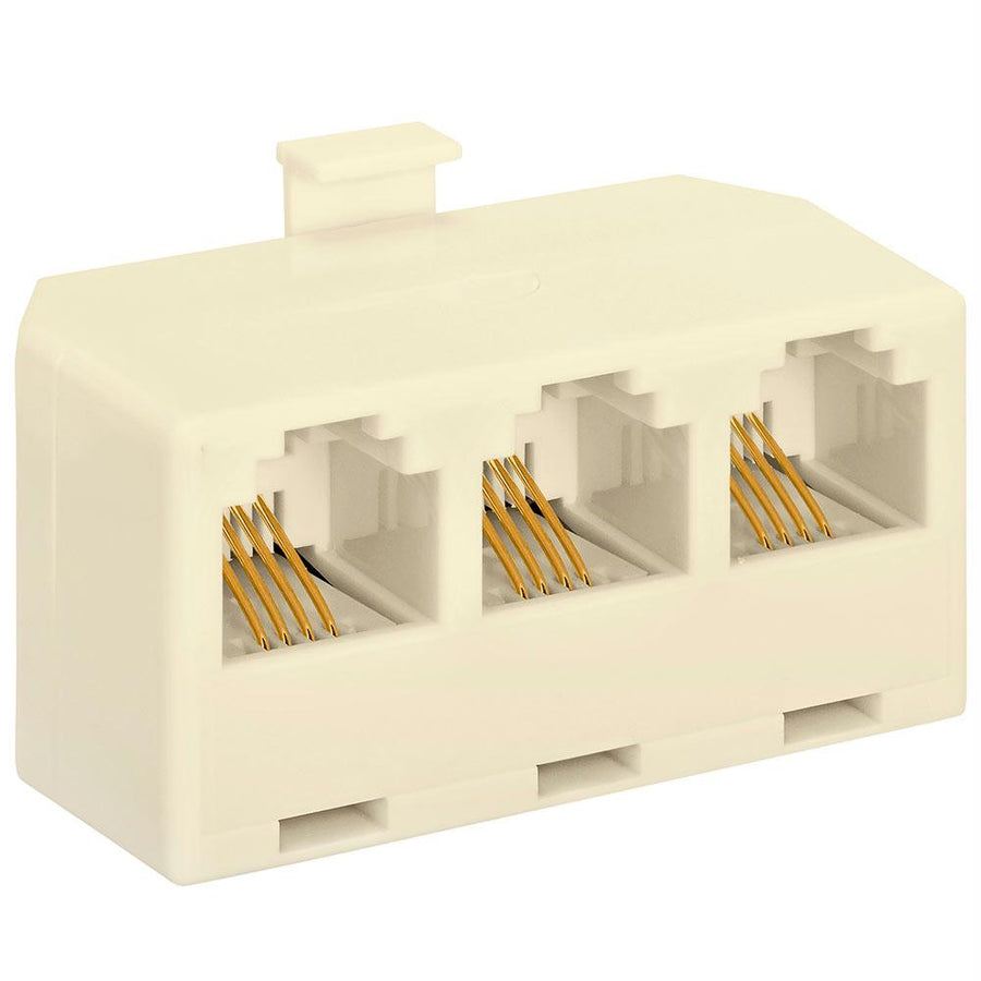 Rj11 Triplex Jack Adapter - Ivory