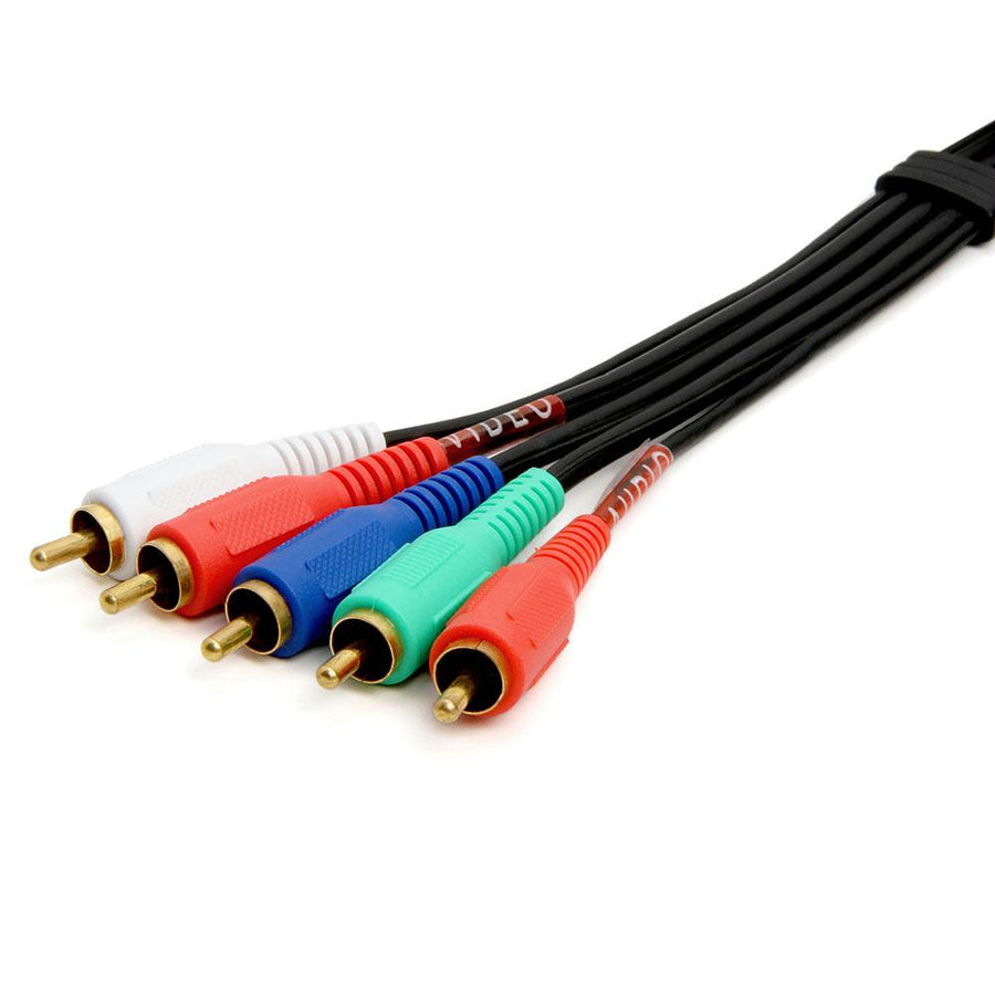 Cmple 5-rca Male To 5rca Male Rgb Component Audio Video Cable For Hdtv - Gold Plated Rca To Rca - 6 Feet, Black