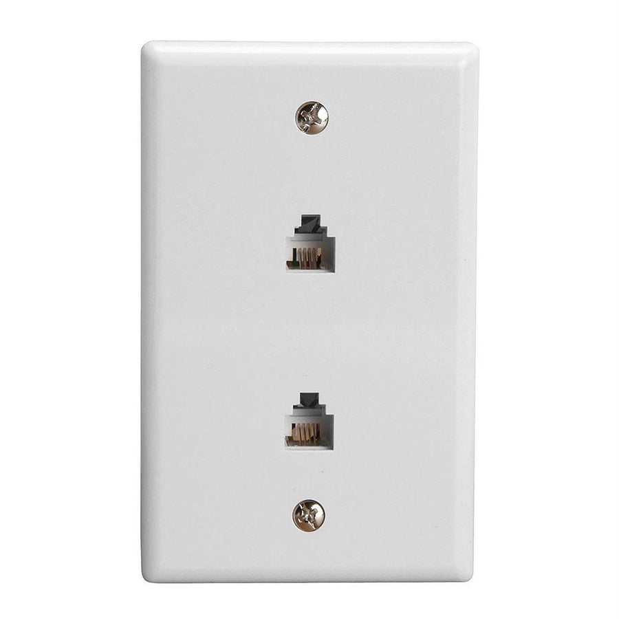 Wall Plate Jacks 6p4c Double White