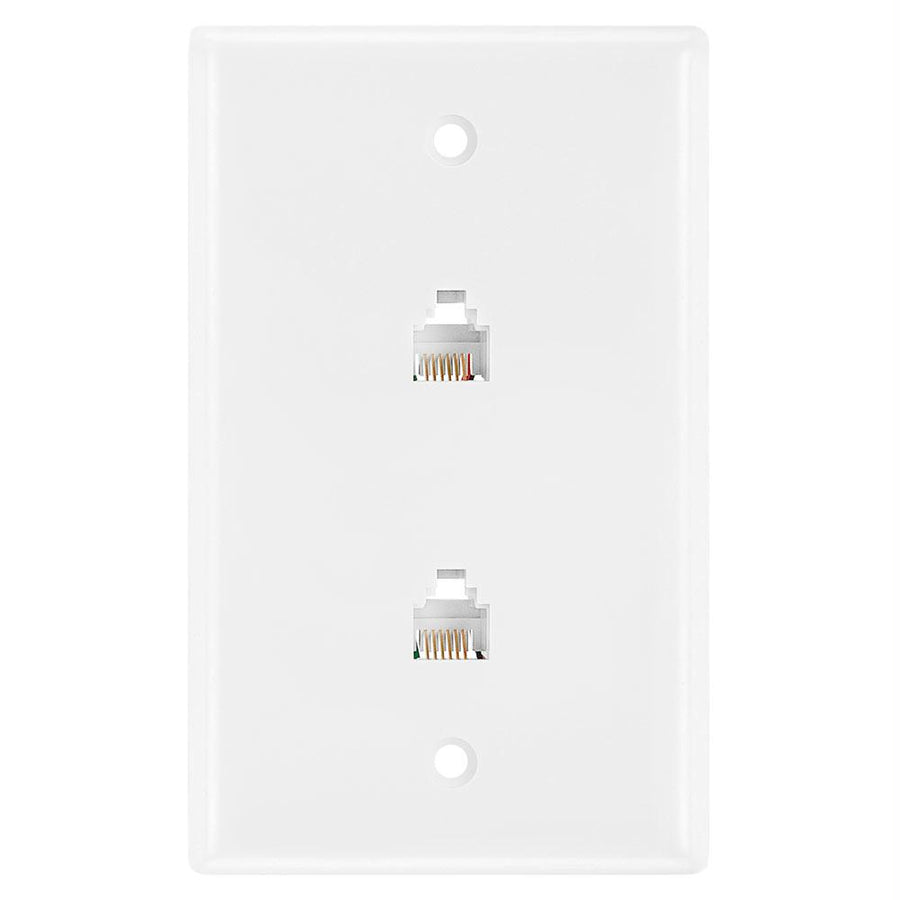 Wall Plate Jacks 6p6c Double White