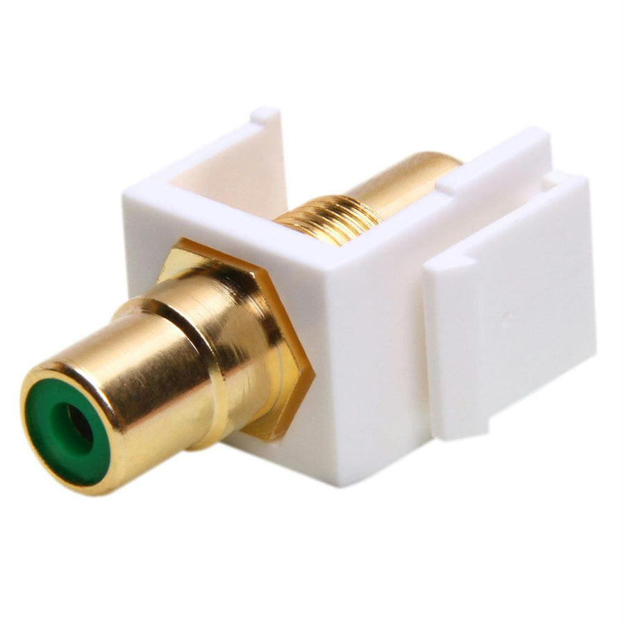 Keystone Jack - Modular Rca White With Green Center