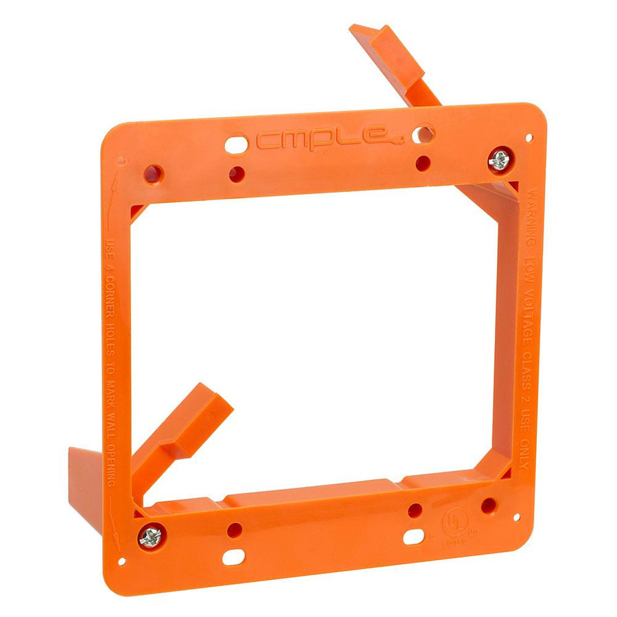 Low Voltage 2 Gang Bracket Mount Dual Multipurpose Drywall Mounting Wall Plate