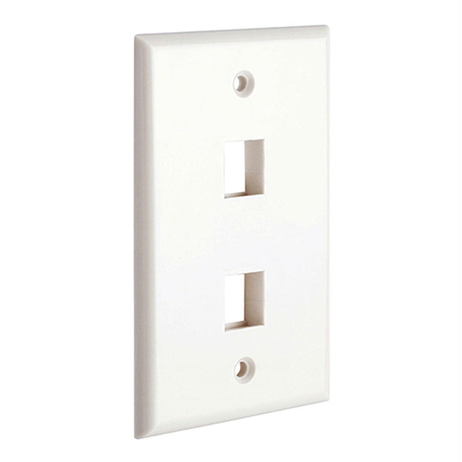 Keystone Jack Wall Plate With Two Holes Standard Keystones - White