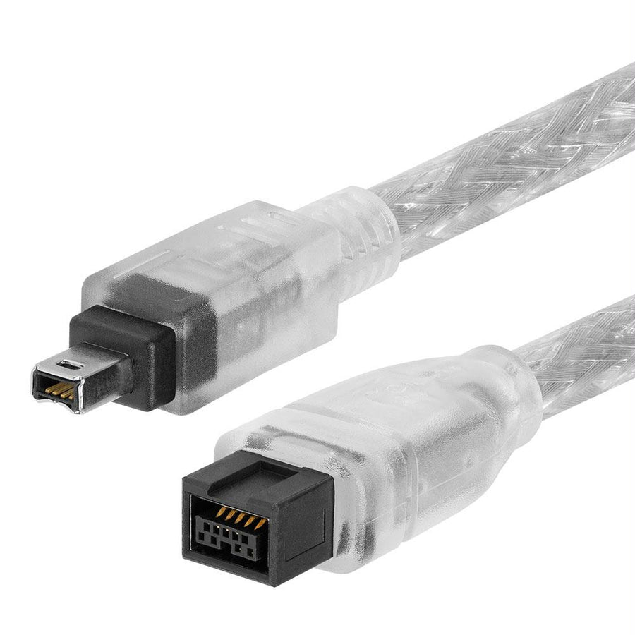 Firewire 800 9-pin To Firewire 400 4-pin Bilingual Cable - 3 Feet Clear