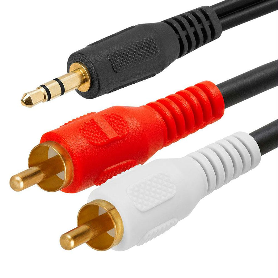 3.5mm Male Stereo To 2 Male Rca Audio Adapter Cable - 6 Feet