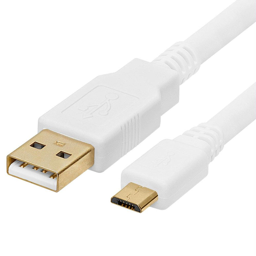 Cmple - 1.5ft Micro Usb Cable Android Charger, High Speed Usb To Micro Usb Cable, Usb 2.0 A Male To Micro B Male, Gold-plated Usb Charging Cable For Samsung, Htc, Tablet And More - 1.5 Feet White