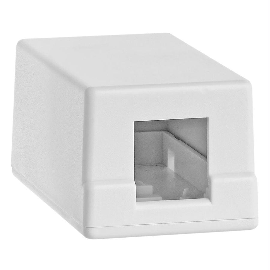 1 Port Keystone Jack Surface Mount Box -white