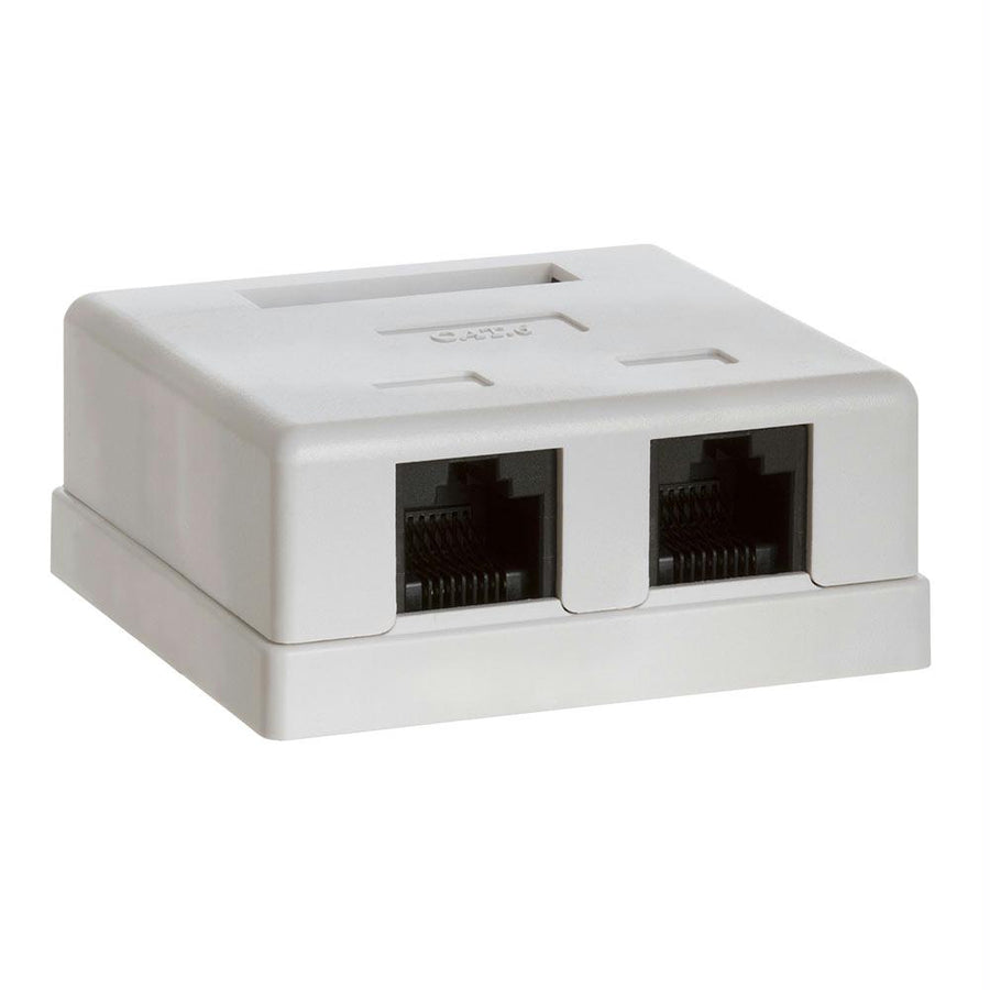 Surface Mount Box Cat6 Double White