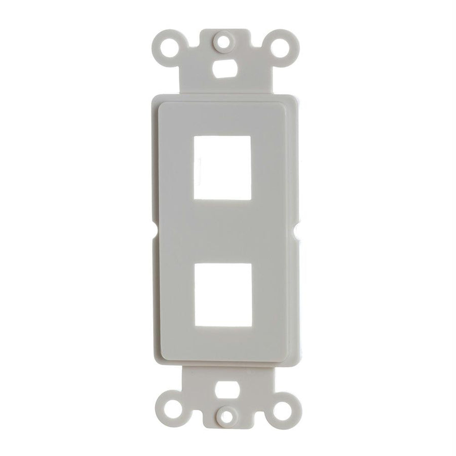 White Decora Style Keystone Insert - 2 Port