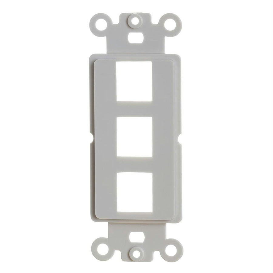 White Decora Style Keystone Insert - 3 Port