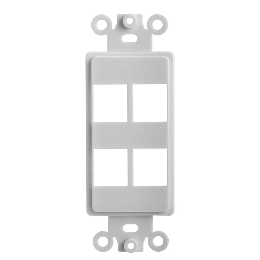 White Decora Style Keystone Insert - 4 Port